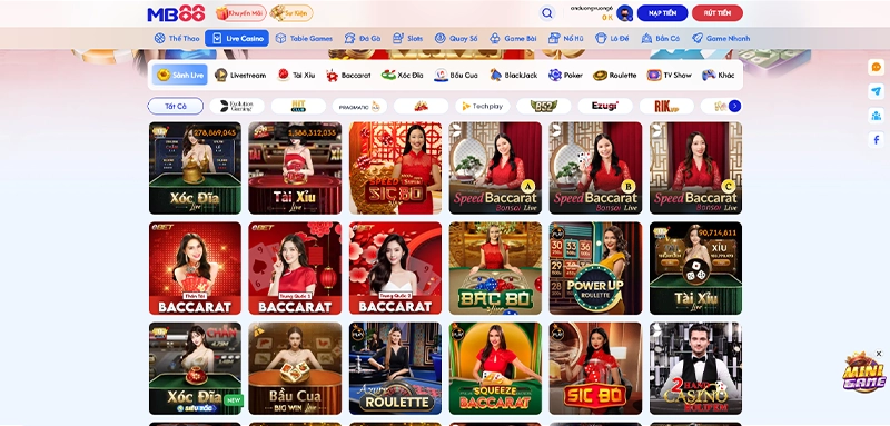 Sảnh Live MB88